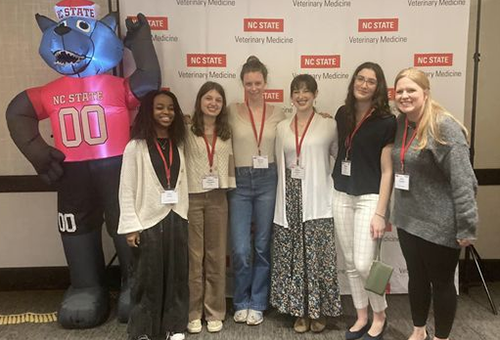 Pictured attending the March 8-9 national symposium of the American Pre-Veterinary Medical Association from Hope are Club Animalia student members Eden Comer, Naomi Gunneson, Emma Yonker, Ashley Lauraine and Natalie Terry, and club adviser Dr. Kelly Ronald, assistant professor of biology.